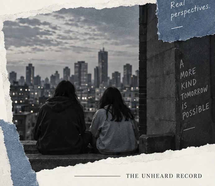 Young people overlooking a city